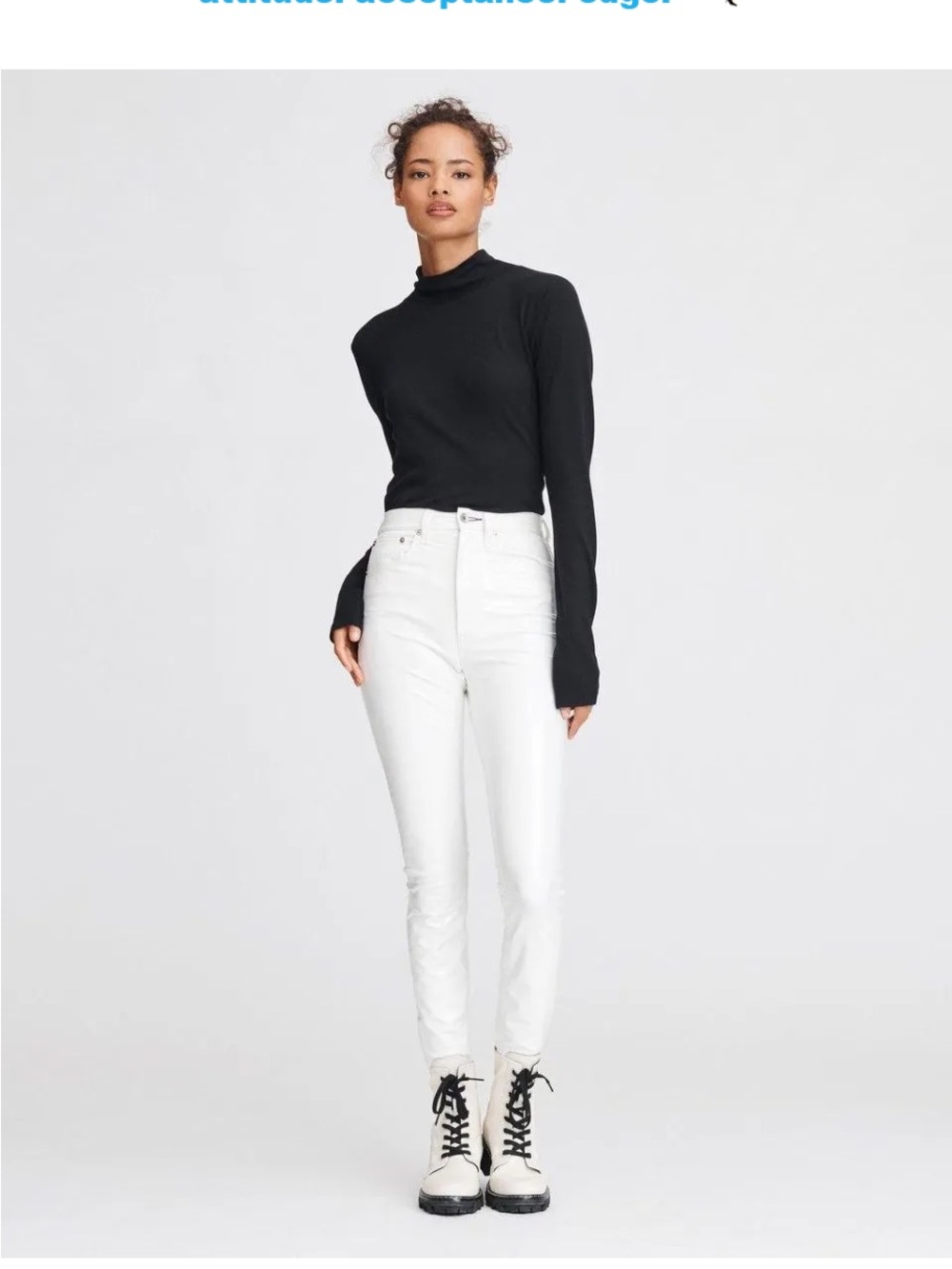 Rag & Bone Faux Patent Leather Super High-Rise White Skinny Jeans